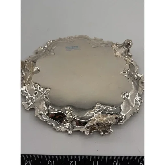 Old Sheffield Silverplate Salver by Corbell & Co Round Tray Silver Over Copper